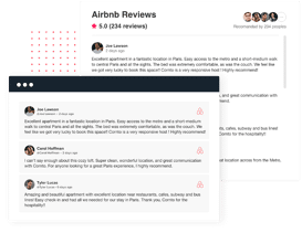 Airbnb reviews widget