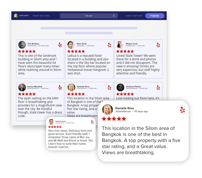 yelp reviews widget on shopify