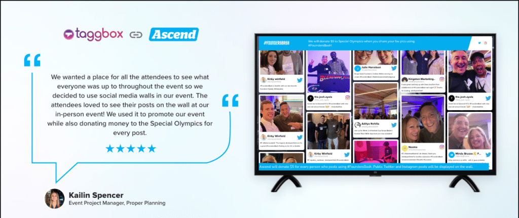 Ascend use social wall in their event
