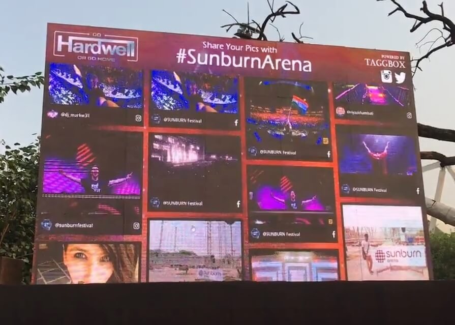 social wall display in sunburn arena