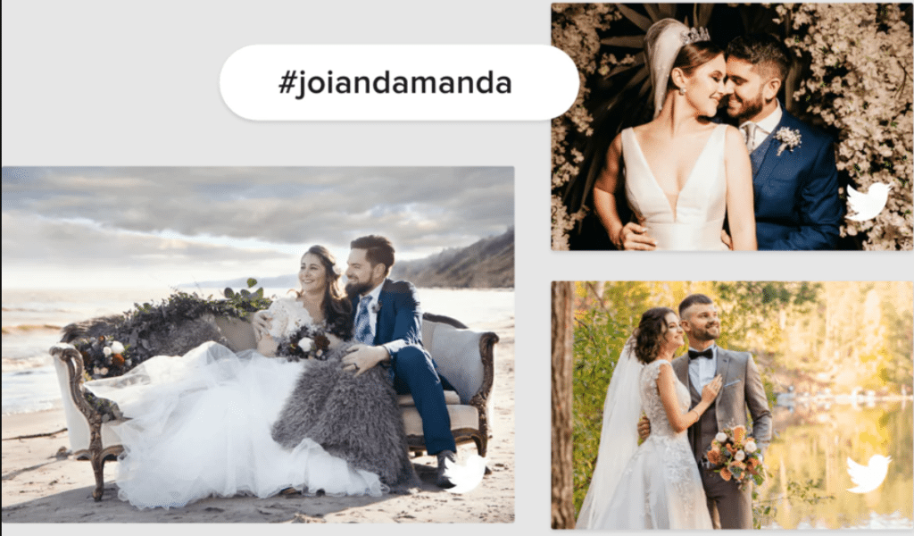 Features of Social wedding hashtag wall