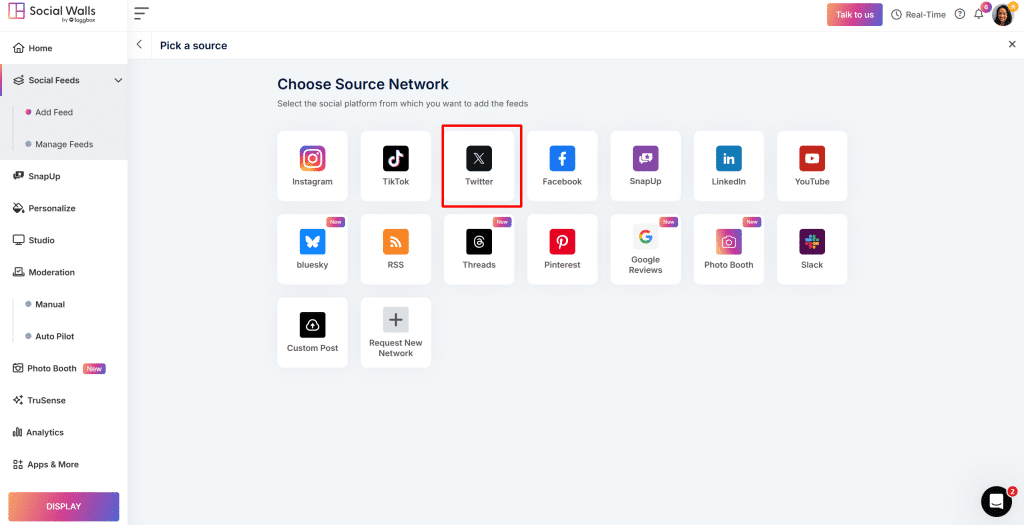 Select twitter network
