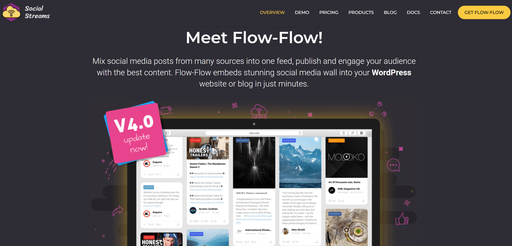 Flow-flow social streams