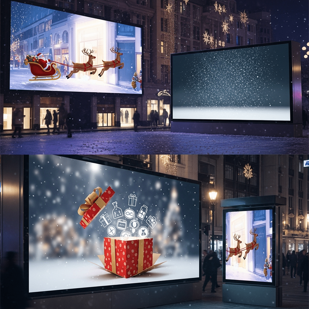 Display out of home advertising for christmas
