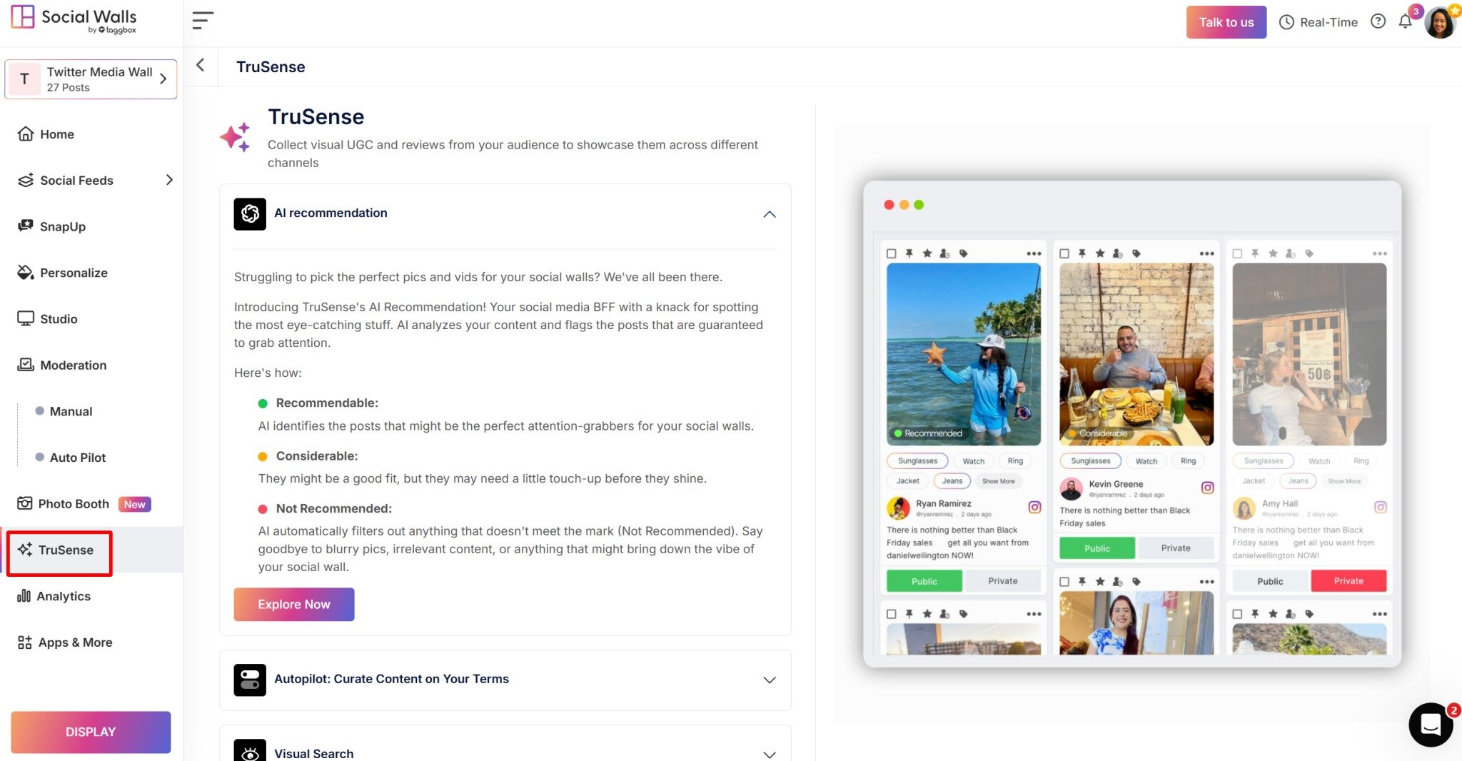 AI recommendations Feature