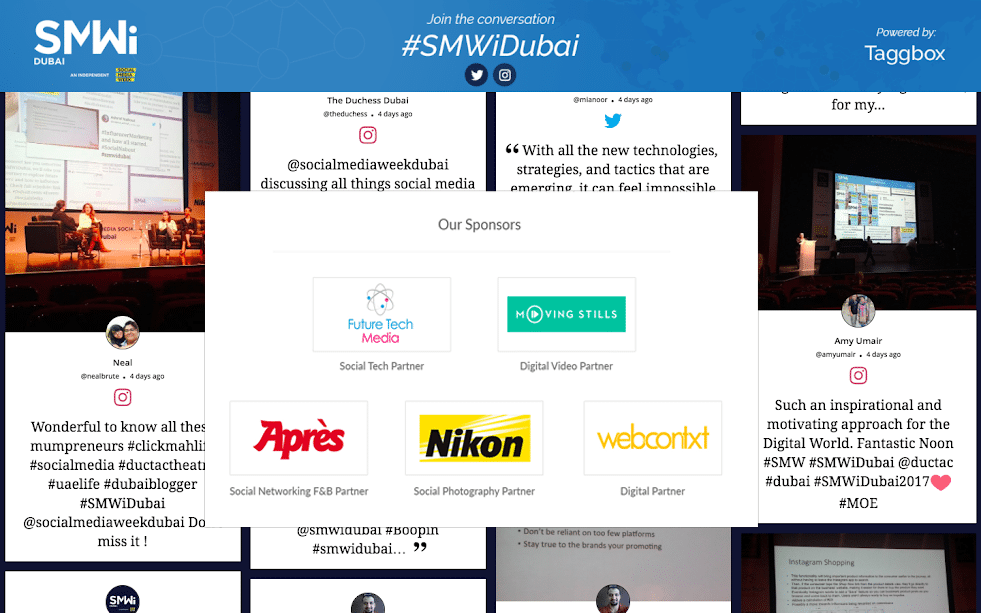 display sponsor on social wall
