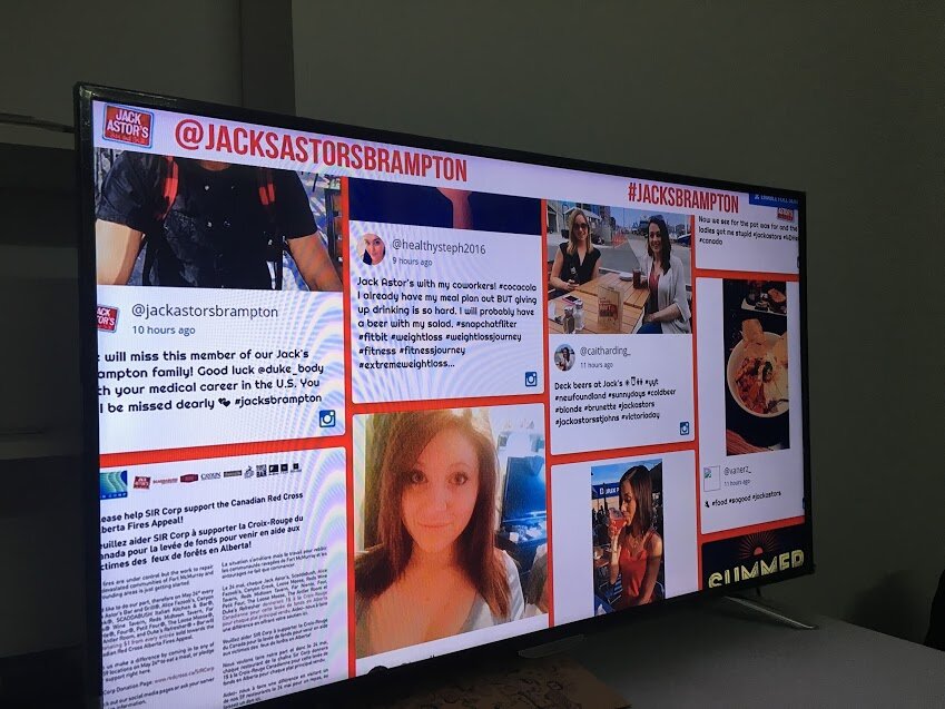 social wall on screen