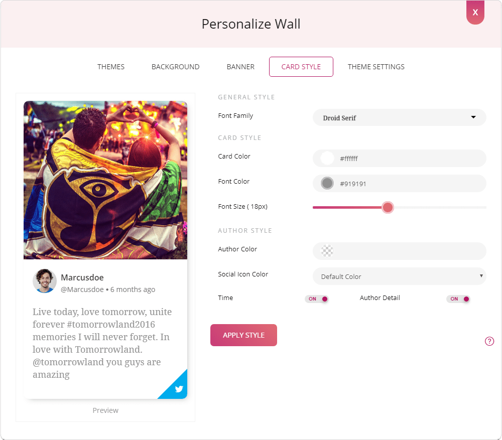 theme setting change