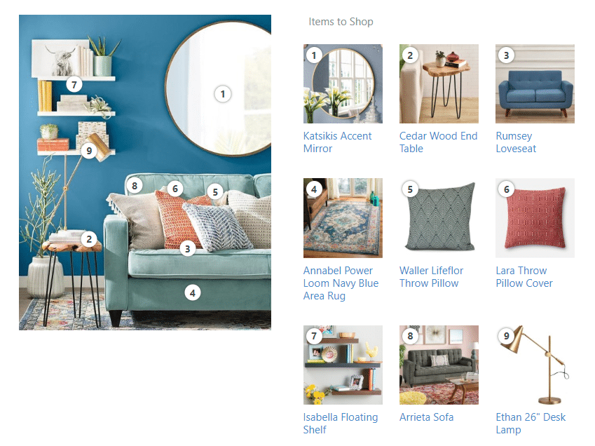 Wayfair shoppable post
