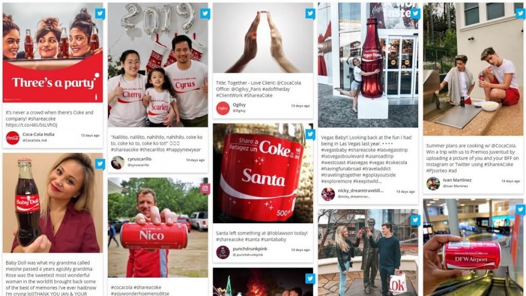 Shareacoke tweet wall UGC1