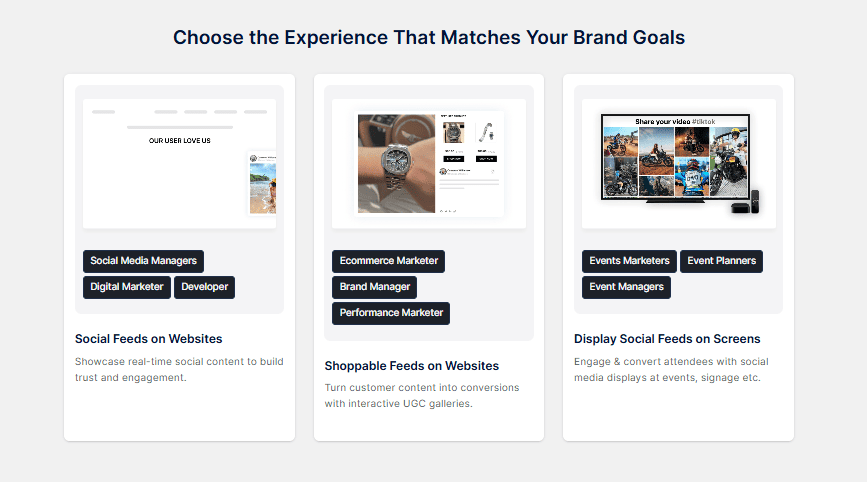 Choose social feed on website