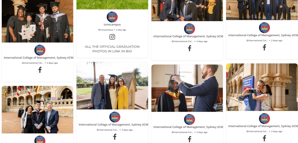 Graduation Social Wall - International College of management, sydney.