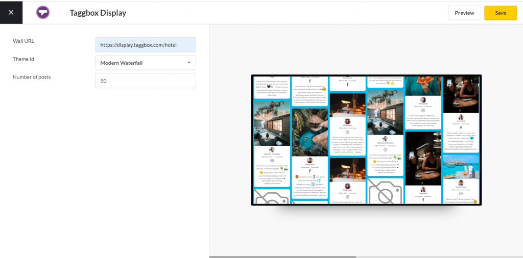 Taggbox wall url instance