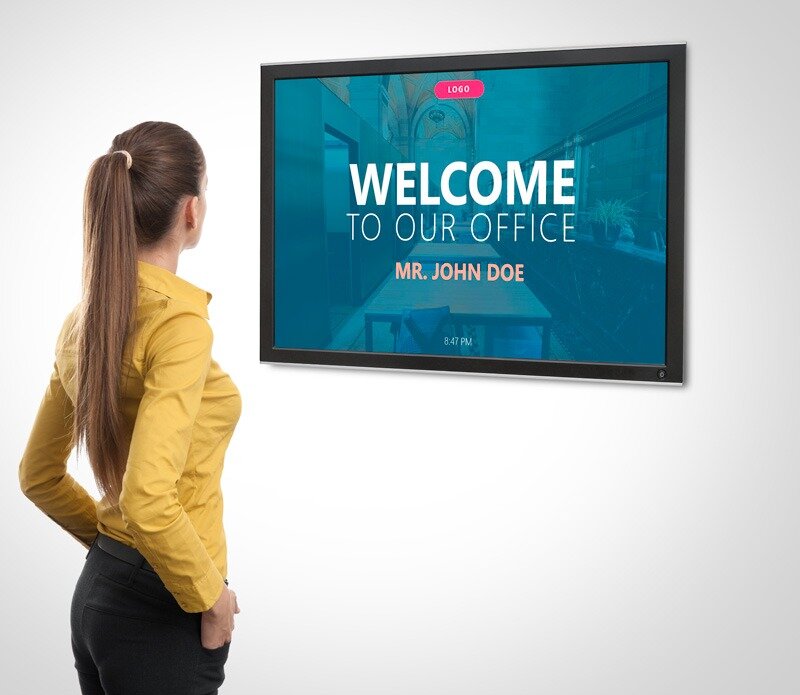 digital signage employee welcome