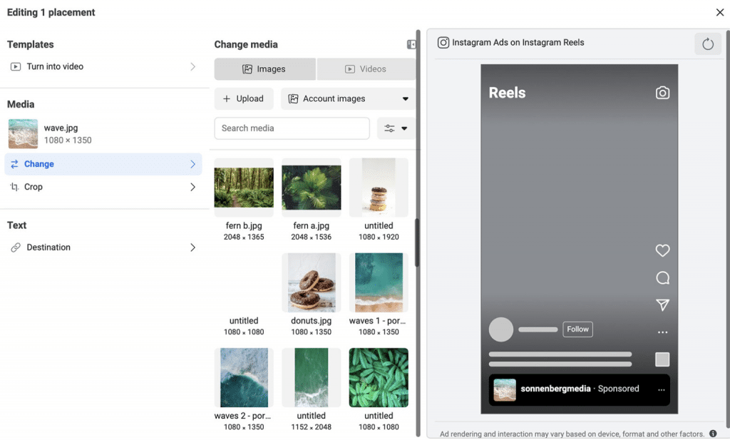 ad placement in reel and explore feeds