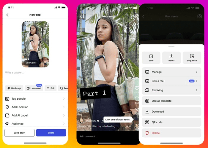 reels linking new instagram updates