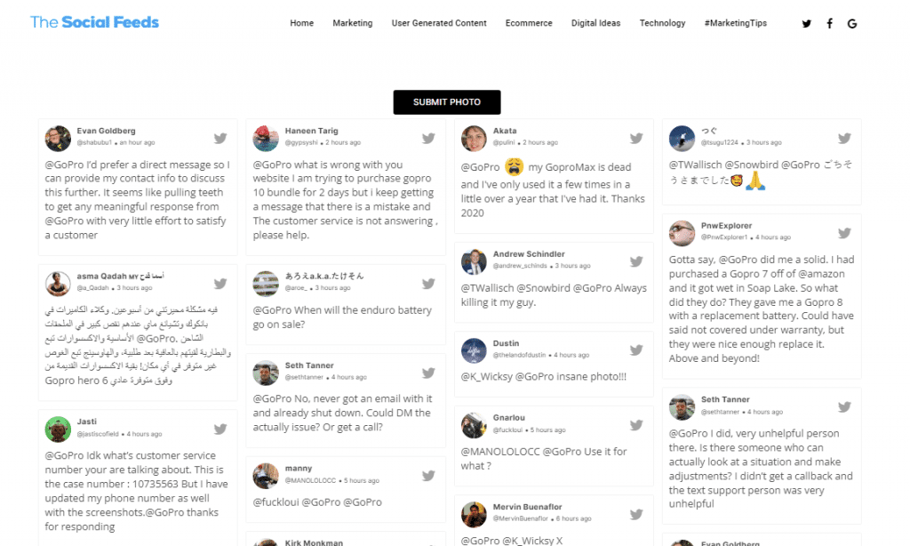 Twitter Mentions Feed