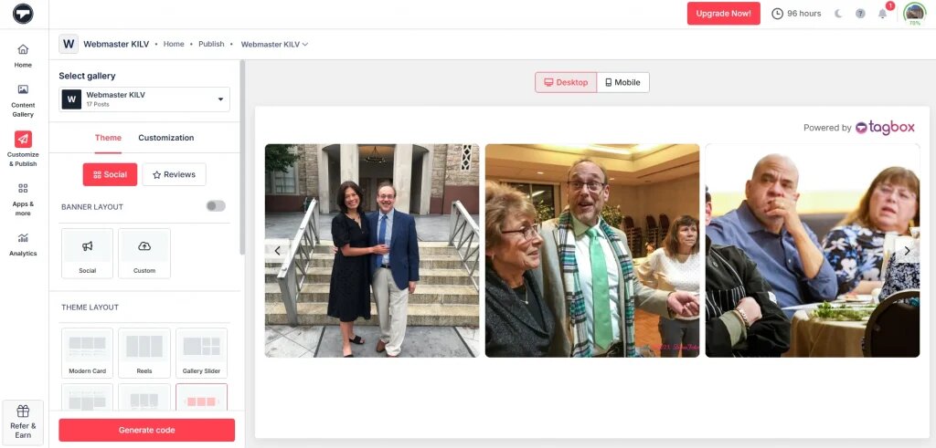 cutomize the facebook photo album feed