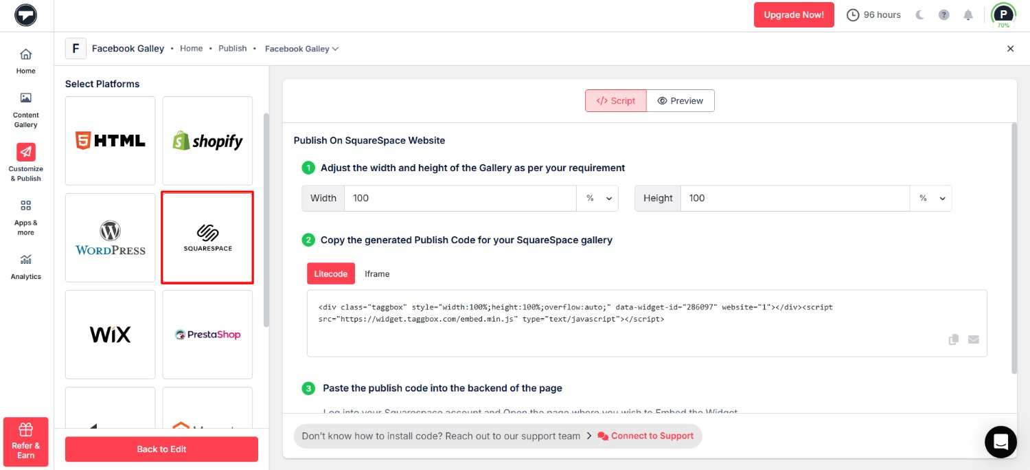 select CMS platform to display google reviews