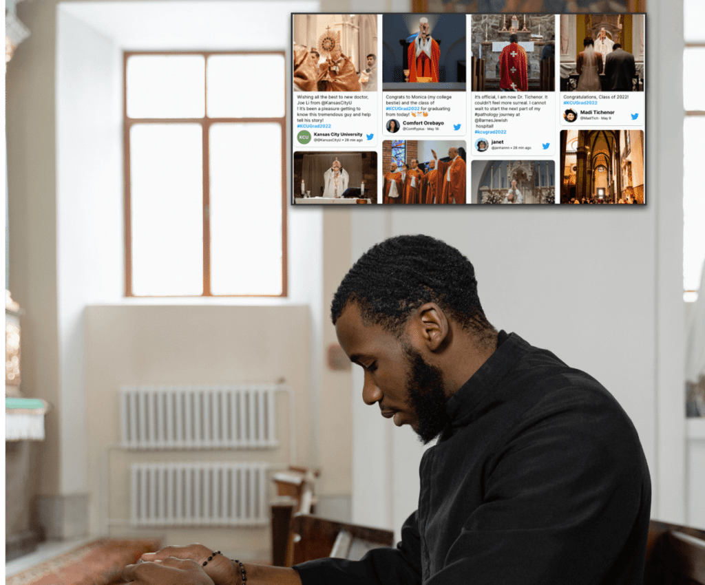 social media wall for church