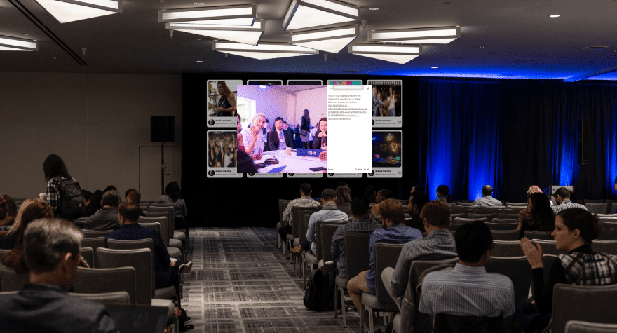 social media wall during event