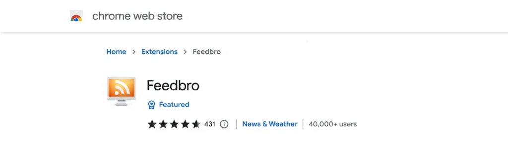 chrome extension to find rss url