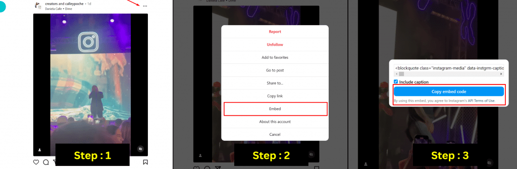 embed instagram reel