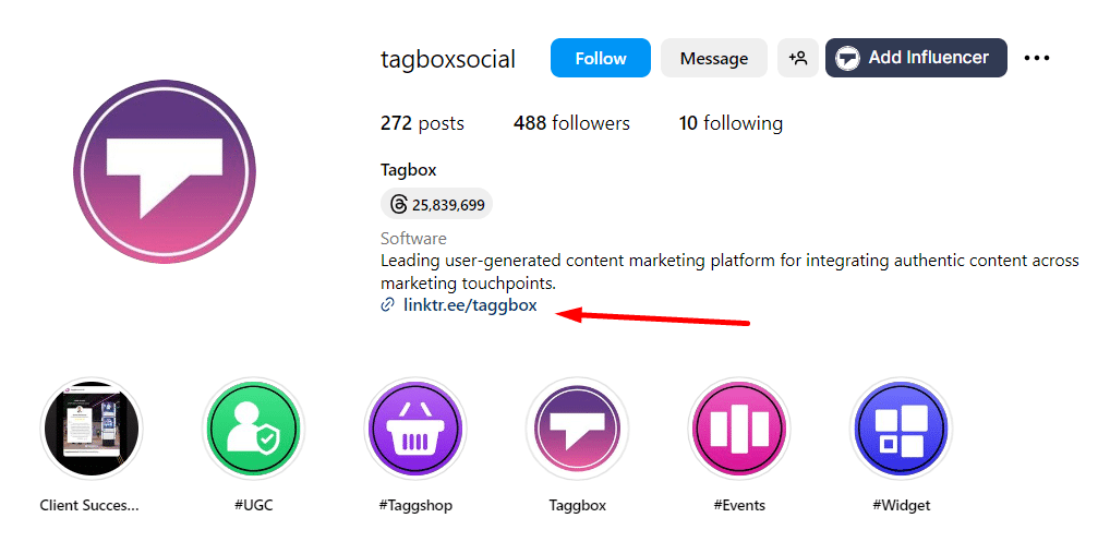 link in bio to get UGC