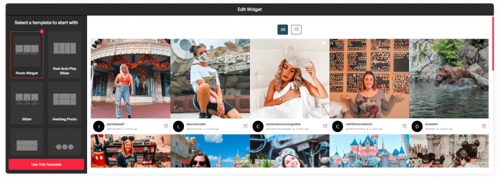 instagram photo widget