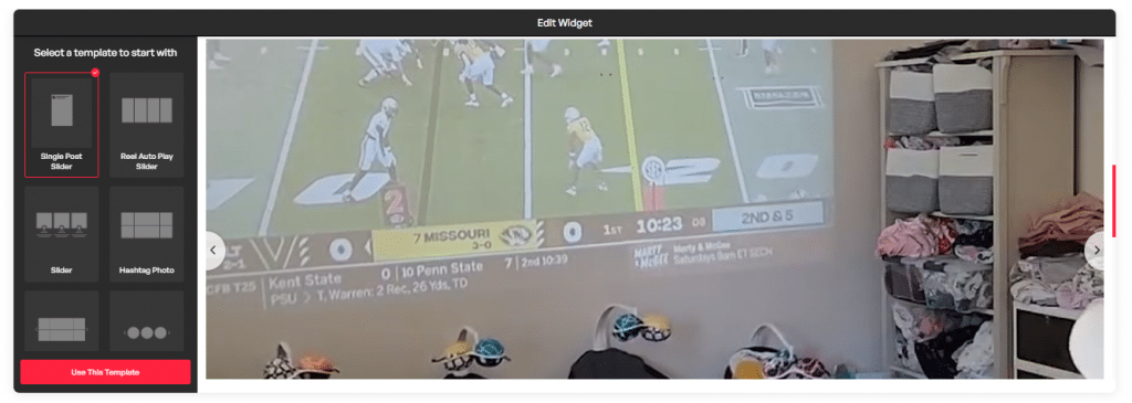 instagram single post slider