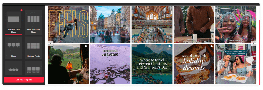 instagram two row auto slider