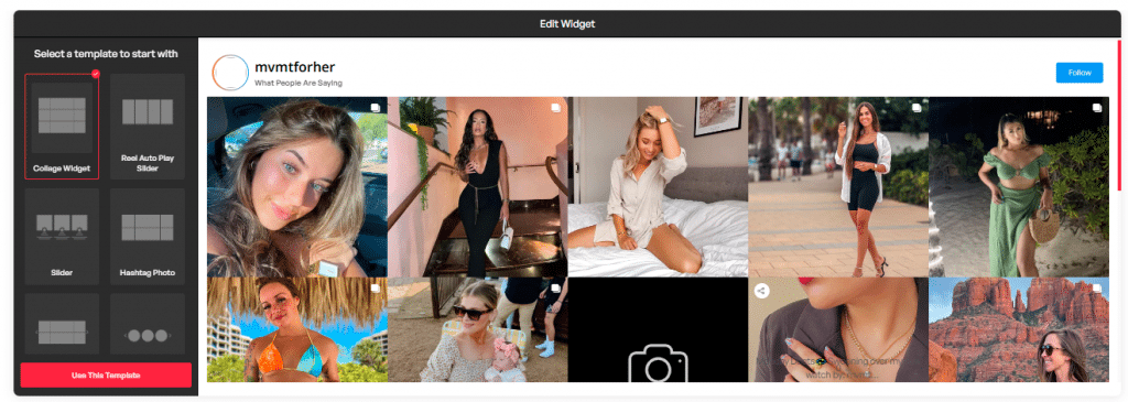 instagram collage widget