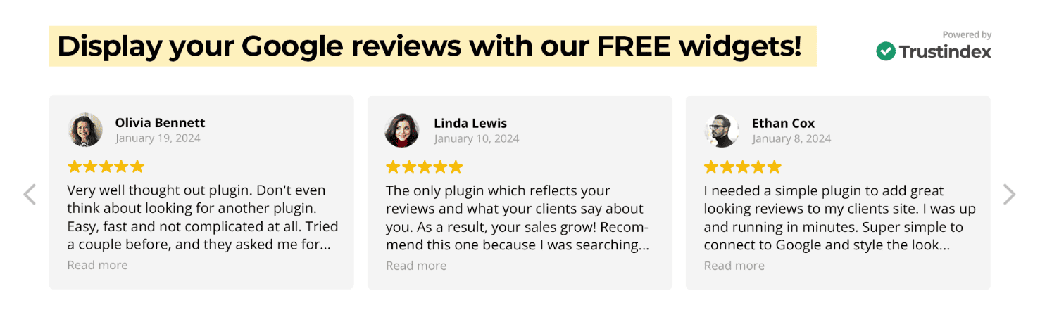 Widgets For Google Reviews by Trustindex.io