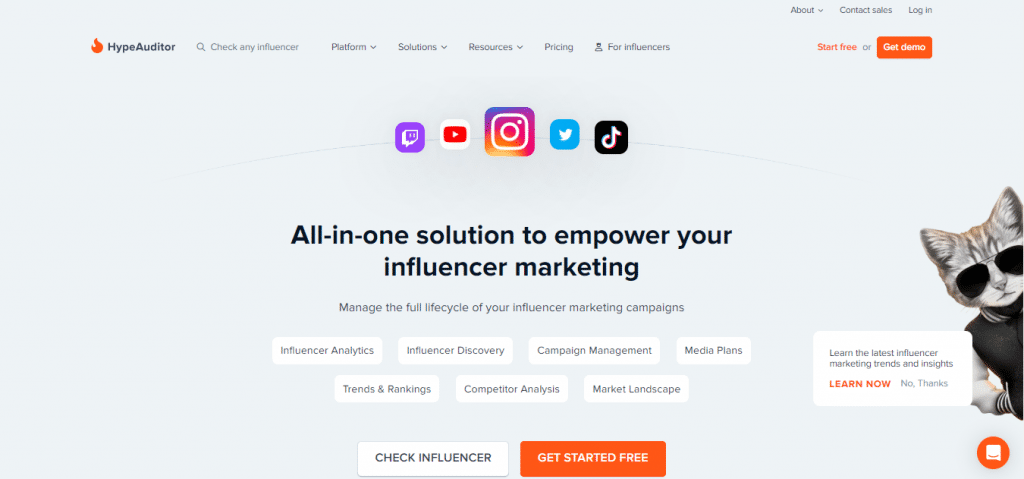 Hypeauditor influencer marketing tool