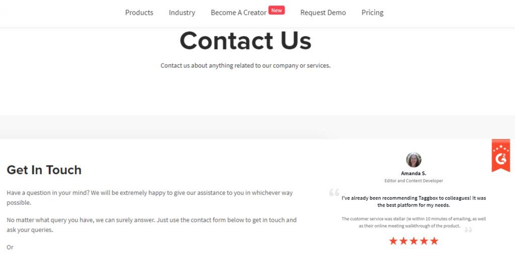 testimonial on contact