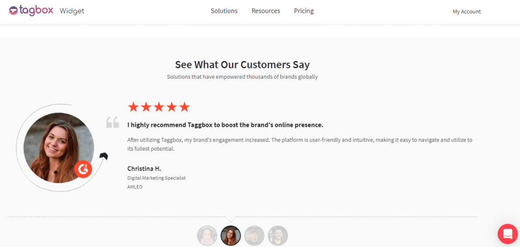 testimonial on carousel