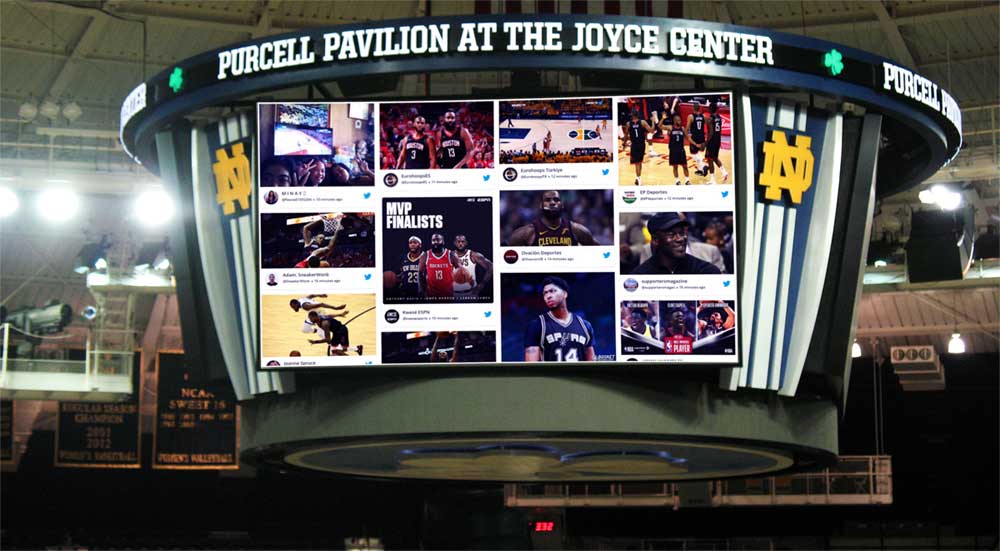 social media wall for sports event