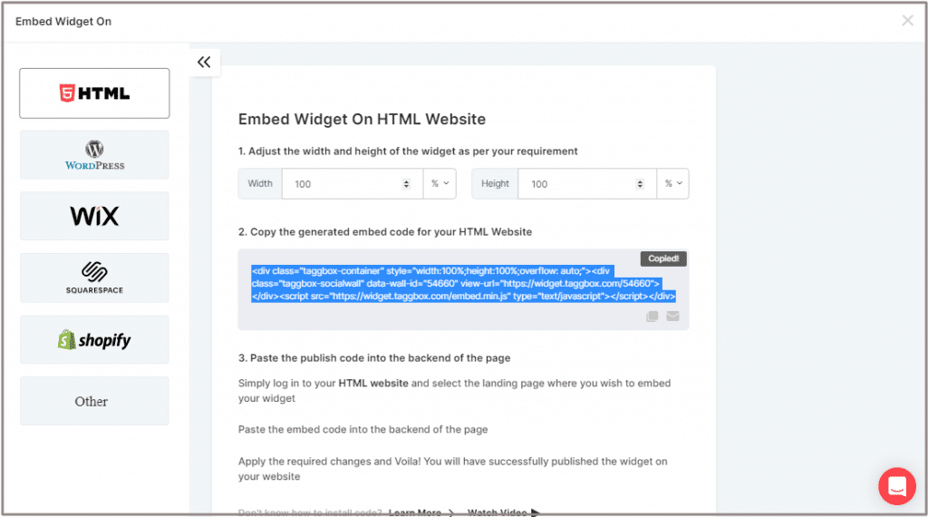 embed blogs on website