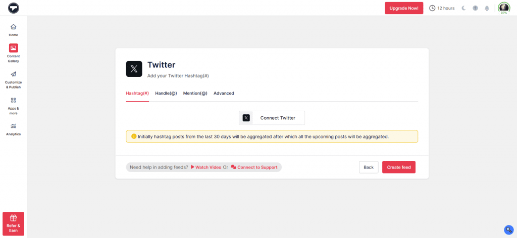 connect your twitter account