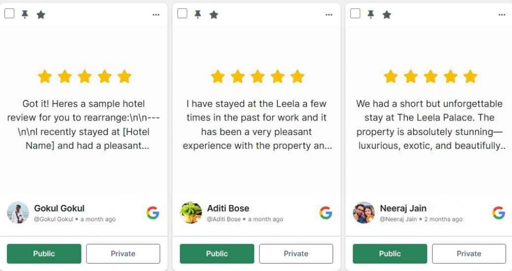 auto updating google reviews