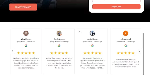 example of google review