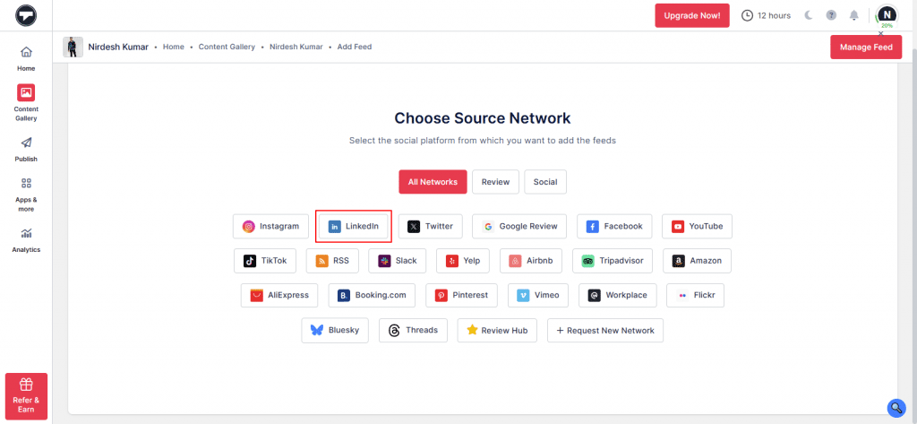 choose linkedin source