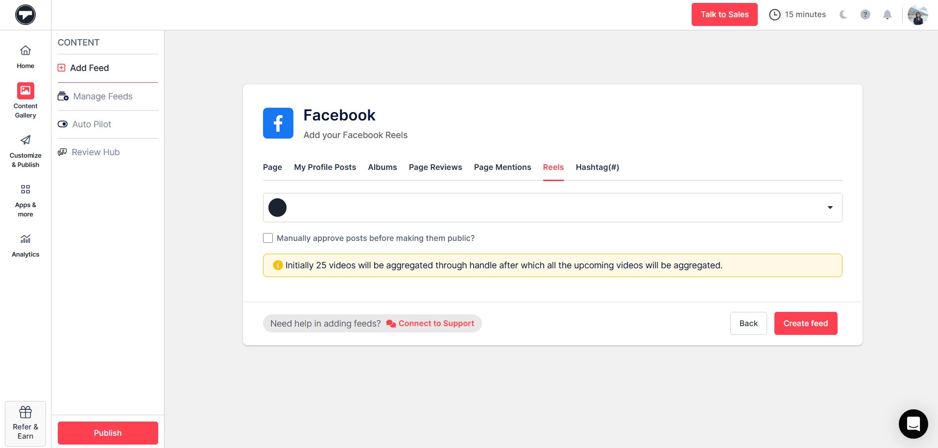 select connection type