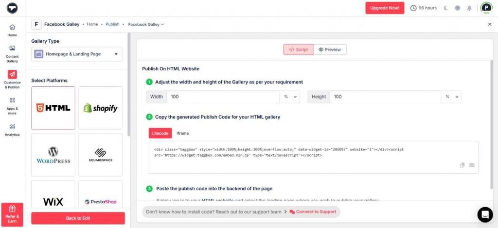 embed facebook videos in CMS platform