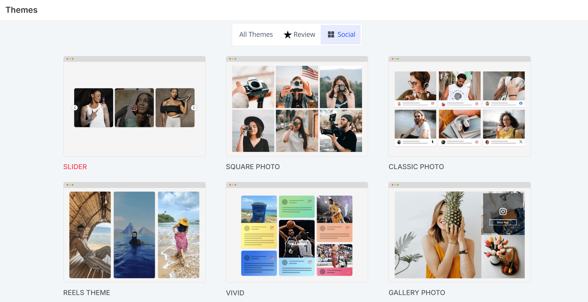 themes of facebook video widget