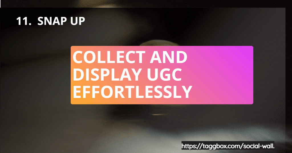 Feature 11 - SnapUp - Collect and Display UGC Effortlessly