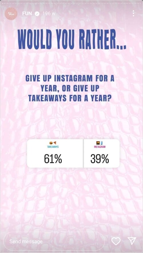 Post Games as a instagram story to engage with your audience.