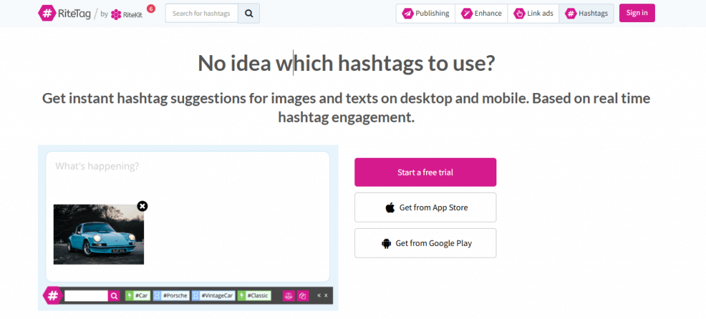 RiteTag hashtag suggestion