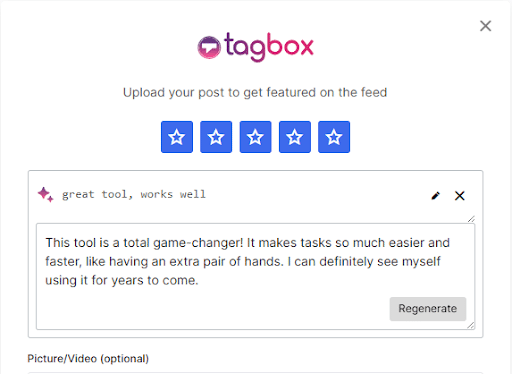 taggbox review by AI
