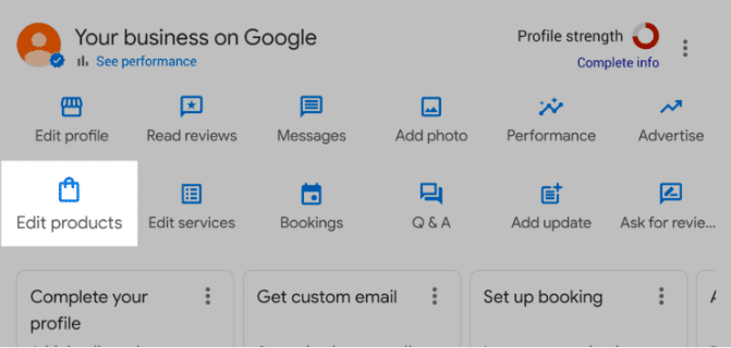 list your product and services